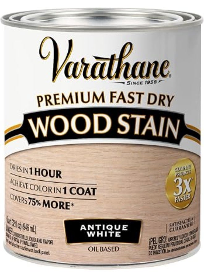 Rust-Oleum 297424 Varathane Premium Fast Dry Wood Stain Antique White 946ml (Pack Of 1) Antique White 946ml - Image 1