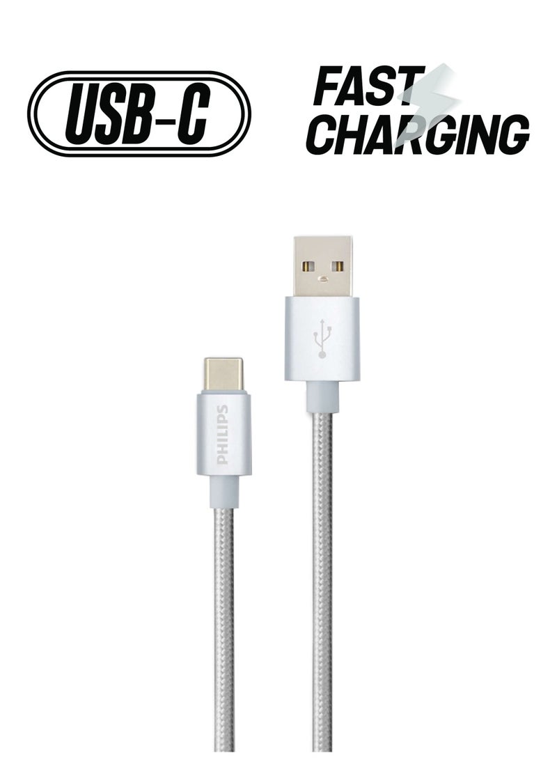 Philips Type-C Data Sync Charging Cable Silver 