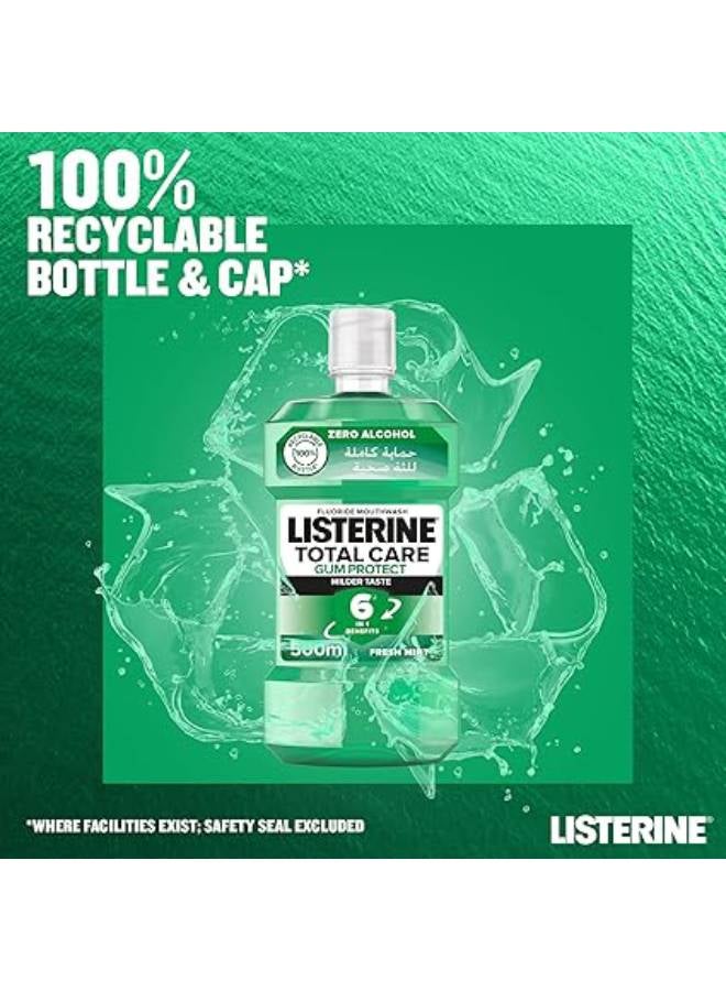 Listerine Mouthwash, Teeth & Gum Defence, Milder Taste, Soft Mint, 500ml