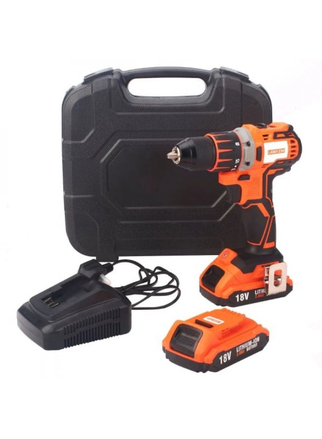 LAWAZIM Cordless Drill With Two 13mm Lithium-Ion Batteries 18V LAWAZIM 01-1505-003 Orange/Black 13mm  - Image 4