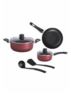 7-Piece Non-Stick Cookware Set Maroon/Black FALNSCS07A Maroon/Black