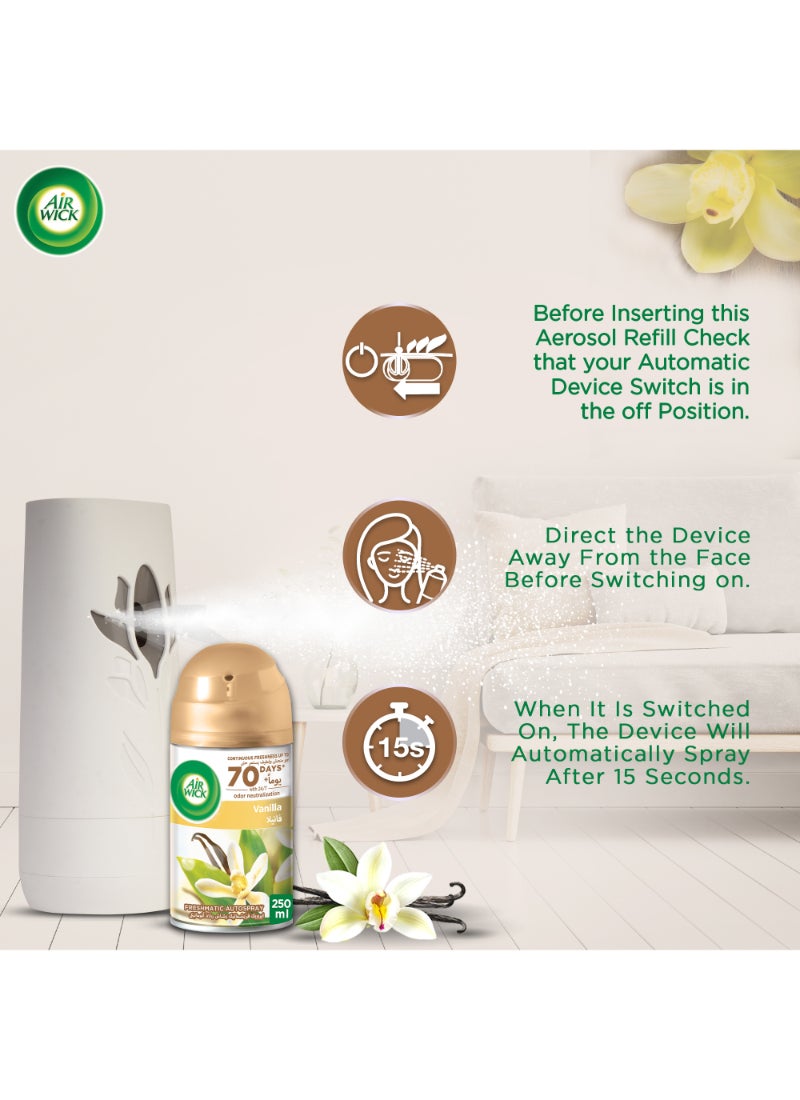Air Wick Air Freshener Aerosol  Freshmatic Refill - Vanilla 250ml - Image 5