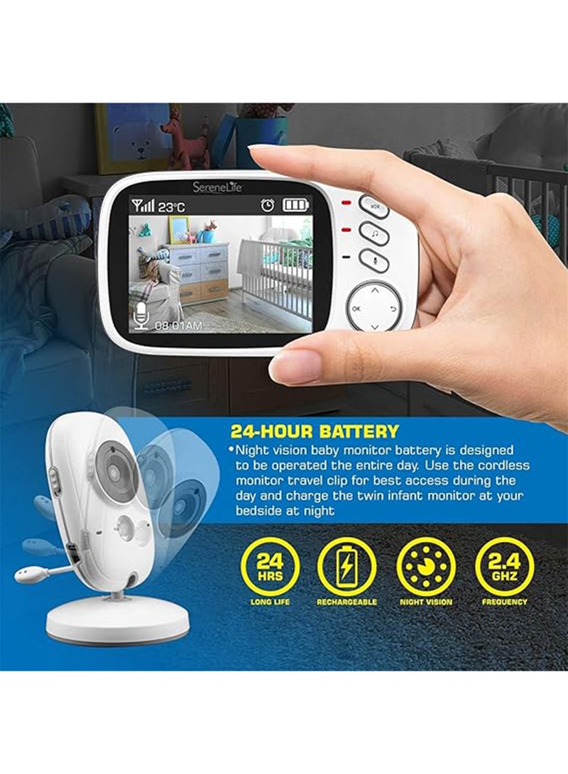 Generic - 3.2-Inch LCD Wireless Baby Monitor With Night Vision Two-Way Talk - White - Image 1