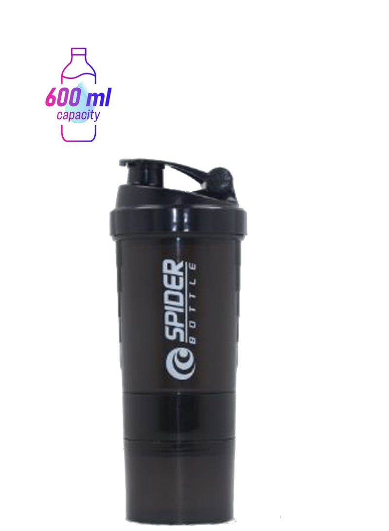 Angel city Custom Fitness Protein Shaker Spider Bottle Black