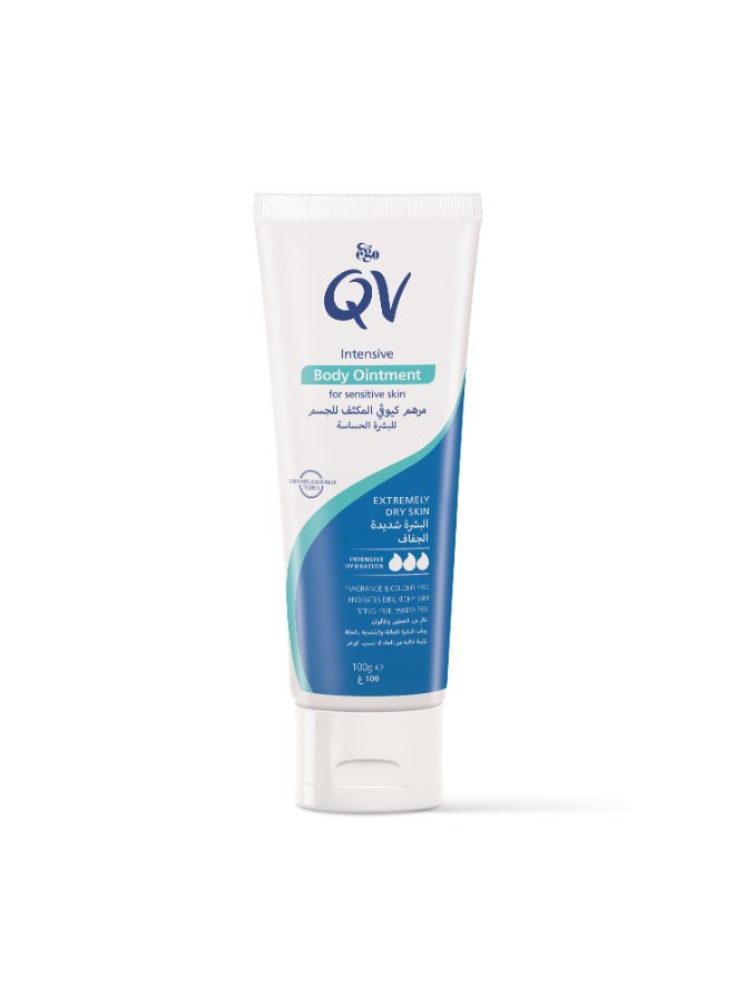 QV INTENSIVE BODY OINTMENT 100G - Highly Emollient, Water-Free Intensive Body Moisturizer/Ointment for Extremely Dry, Cracked, and Eczema-Prone Skin - Sting-Free, Preservative-Free 100grams - Image 2