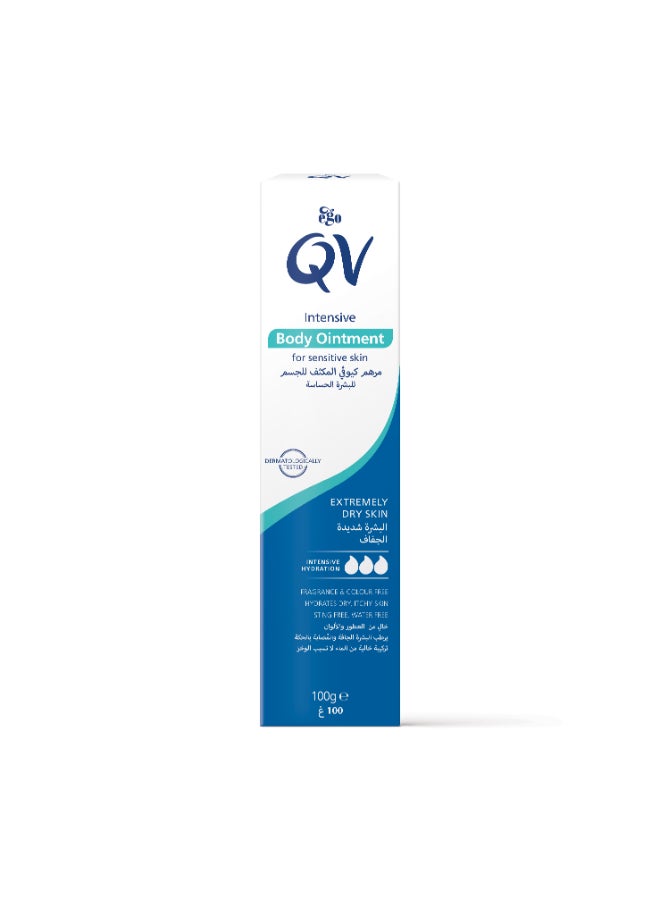 QV INTENSIVE BODY OINTMENT 100G - Highly Emollient, Water-Free Intensive Body Moisturizer/Ointment for Extremely Dry, Cracked, and Eczema-Prone Skin - Sting-Free, Preservative-Free 100grams - Image 3