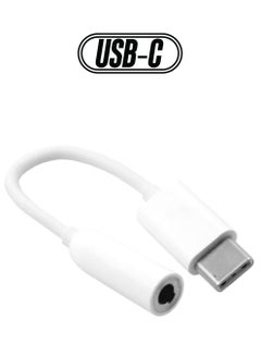 Type C To 3.5mm Female Audio Jack Headphone Cable Adapter White