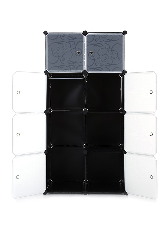 ikayaa 8 Grid Storage Wardrobe DIY Cabinet Grey/Black - Image 4