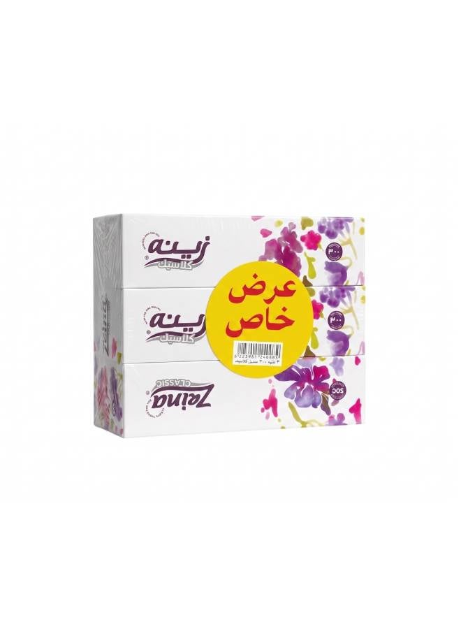 Zeina Facial Tissues Box 300T 3Pack Multicolour