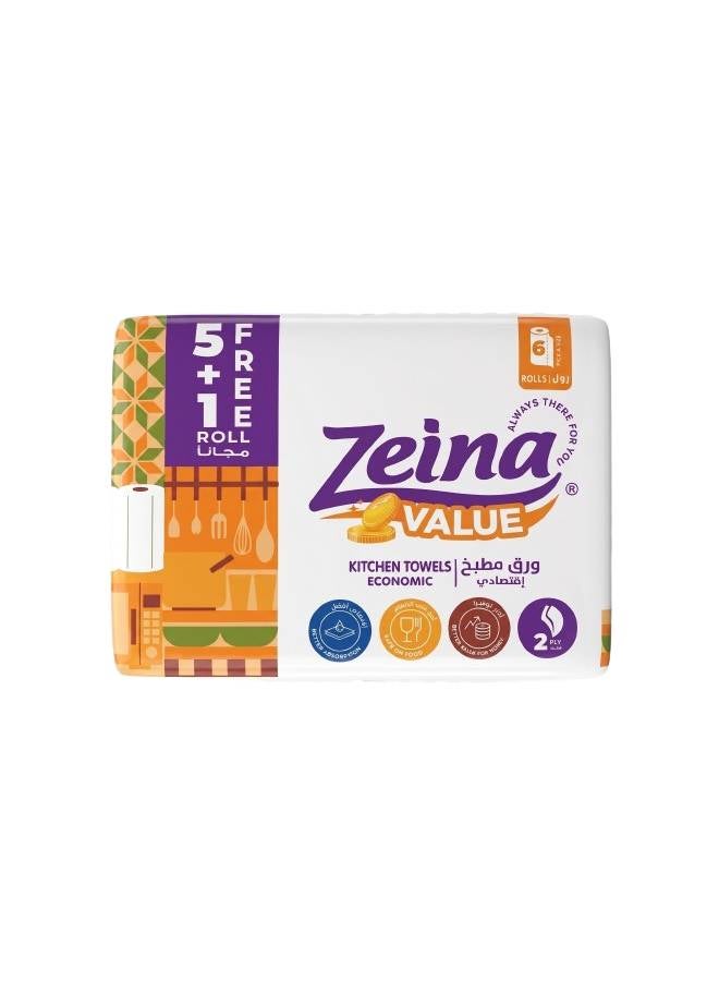 Zeina Value Kitchen ( 5+1 Free) Roll White
