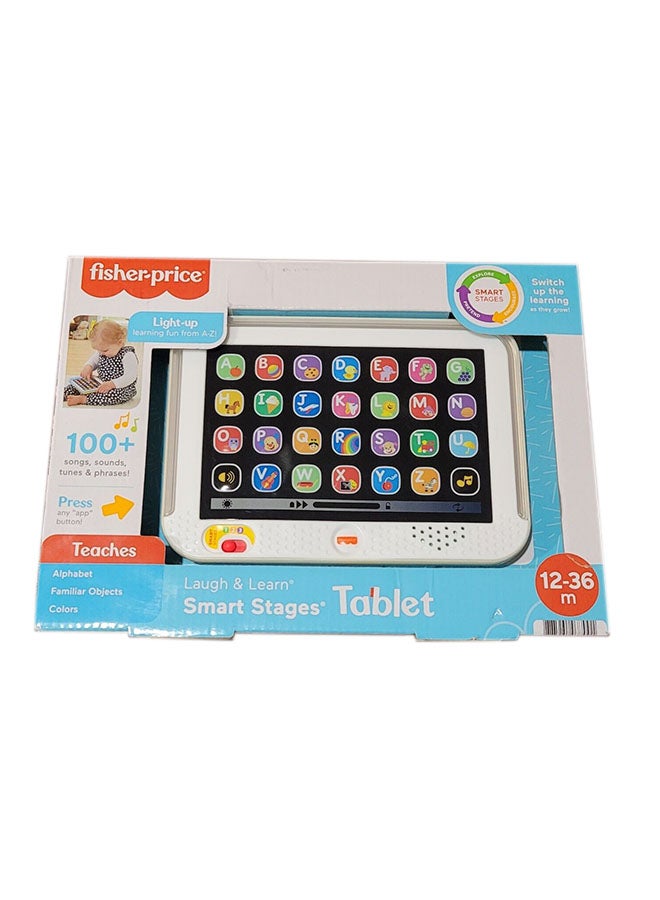Fisher-Price - Toddler Learning Toy Laugh & Learn Smart Stages Tablet Pretend Computer with Music & Lights for Ages 1+ Years, UK English Version - Image 1