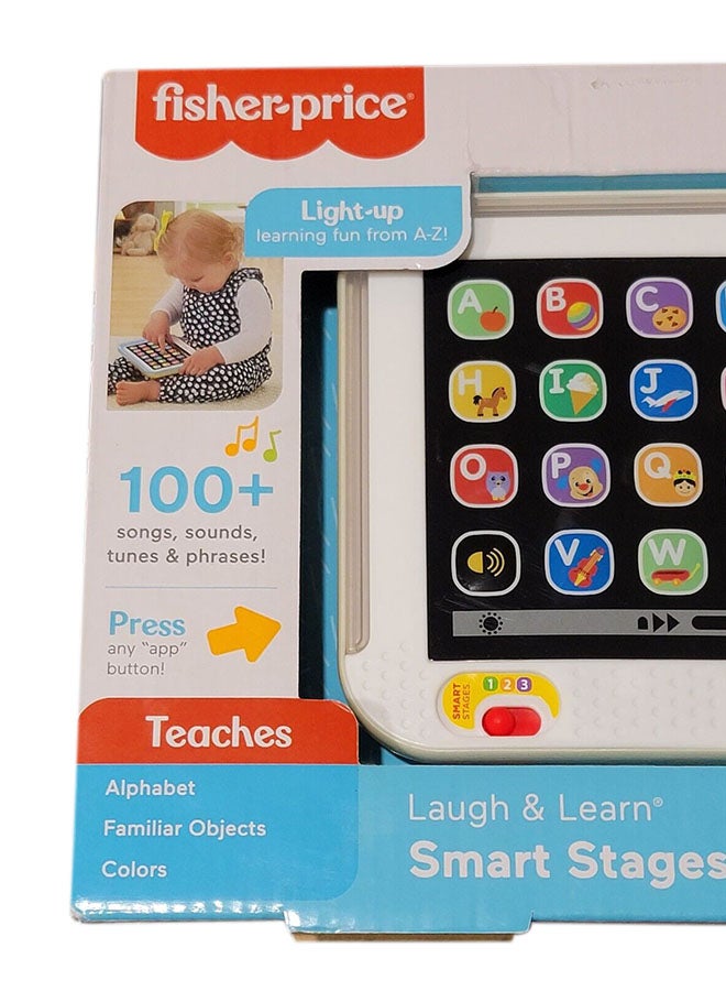 Fisher-Price - Toddler Learning Toy Laugh & Learn Smart Stages Tablet Pretend Computer with Music & Lights for Ages 1+ Years, UK English Version - Image 1
