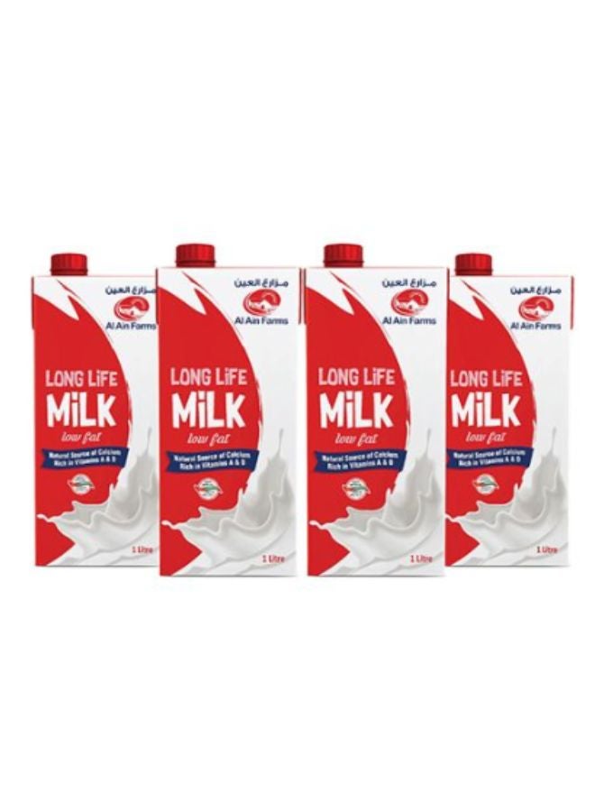 Al Ain Farms Long Life Milk Low Fat 1Liters Pack of 4 