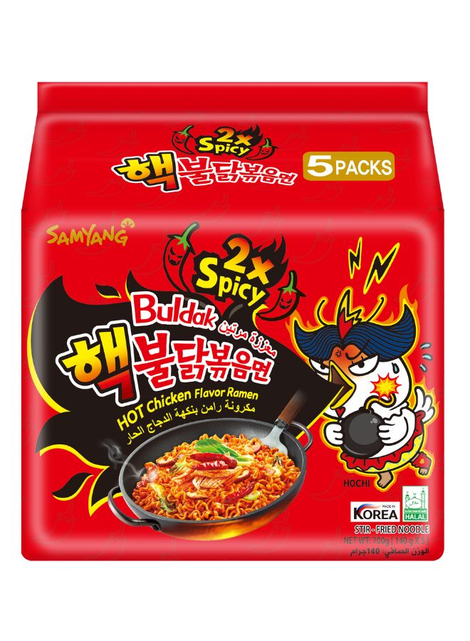 Samyang - Buldak Ramen Double Spicy 140grams Pack of 5 - Image 1