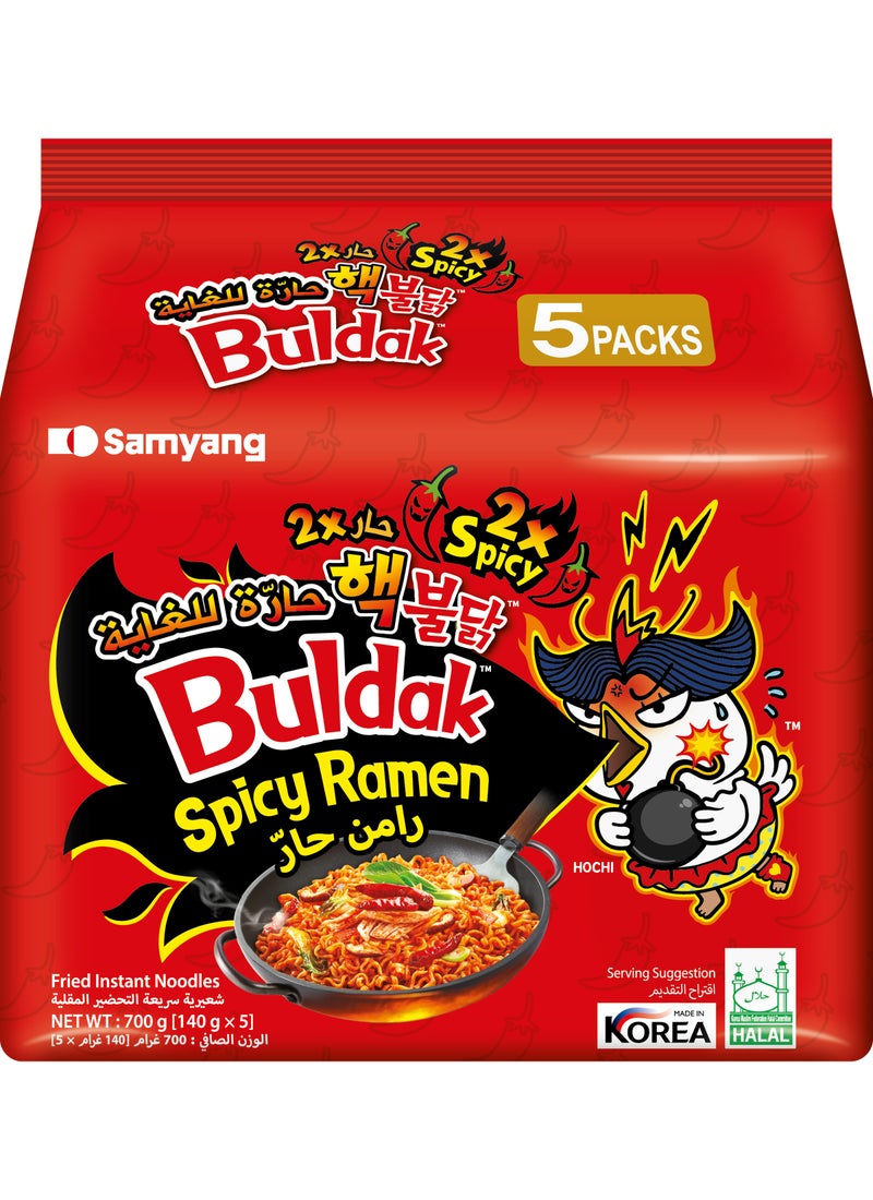 Samyang Buldak Ramen Double Spicy 140grams Pack of 5 - Image 1