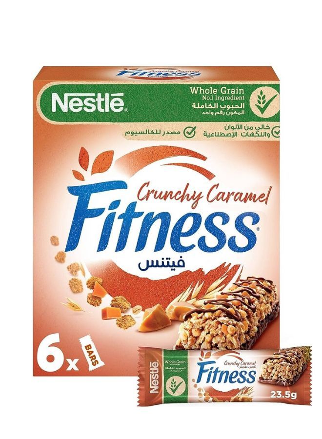 فيتنس لوح حبوب إفطار مقرمش بالكراميل 23.5جرام عبوة من 6 قطع - Image 1