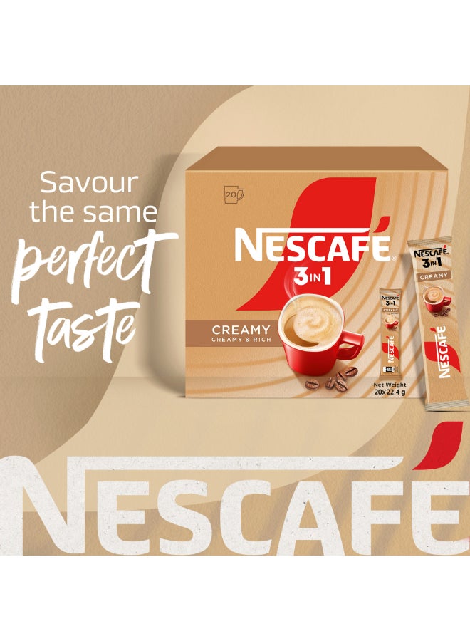 Nescafe - 3-In-1 Creamy And Rich Coffee Mix Sachet 22.4grams Pack of 20 - Image 1