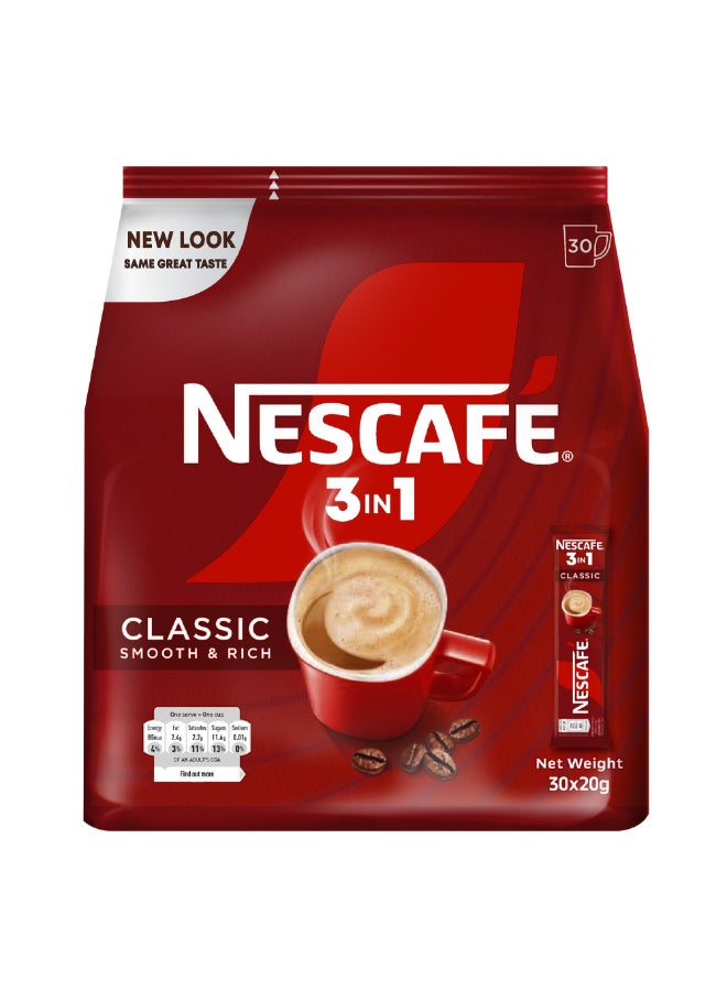 Nestle - 3 In 1 Classic Coffee 30 Sachets 20grams - Image 1