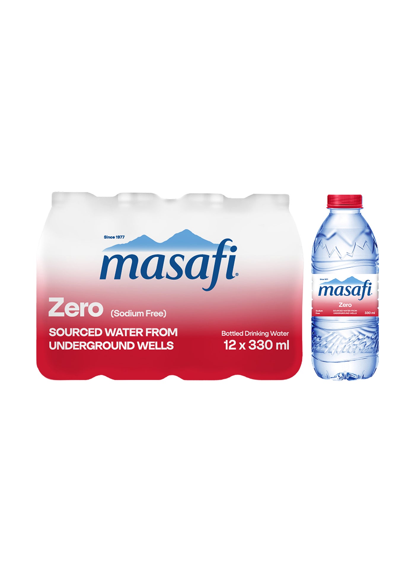 Masafi Zero Sodium Natural Water 330ml Pack of 12