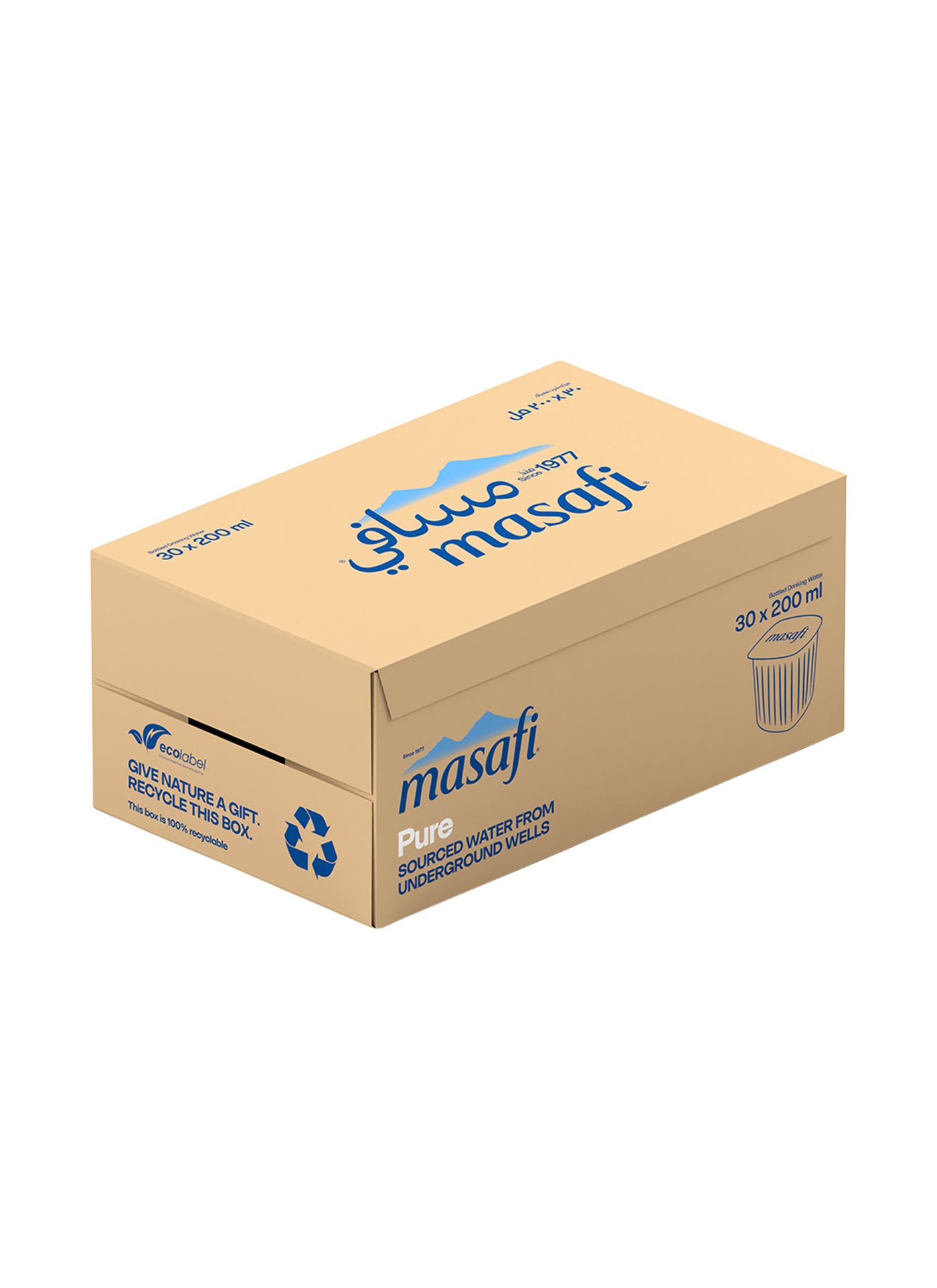 Masafi Pure Low Sodium Natural Water 200ml Pack of 30