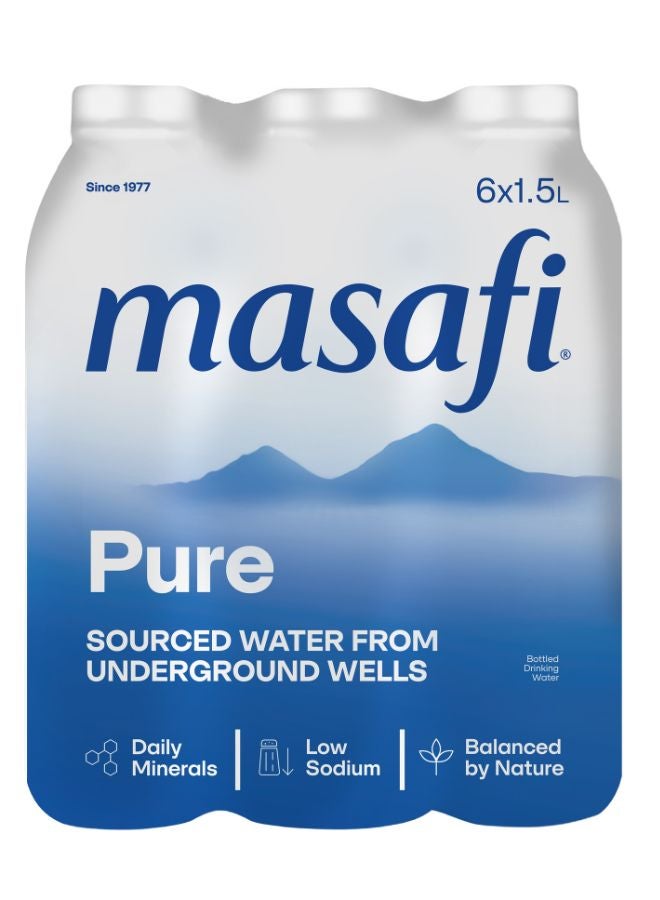 Masafi Pure Low Sodium Natural Water 1.5Liters Pack of 6  - Image 1