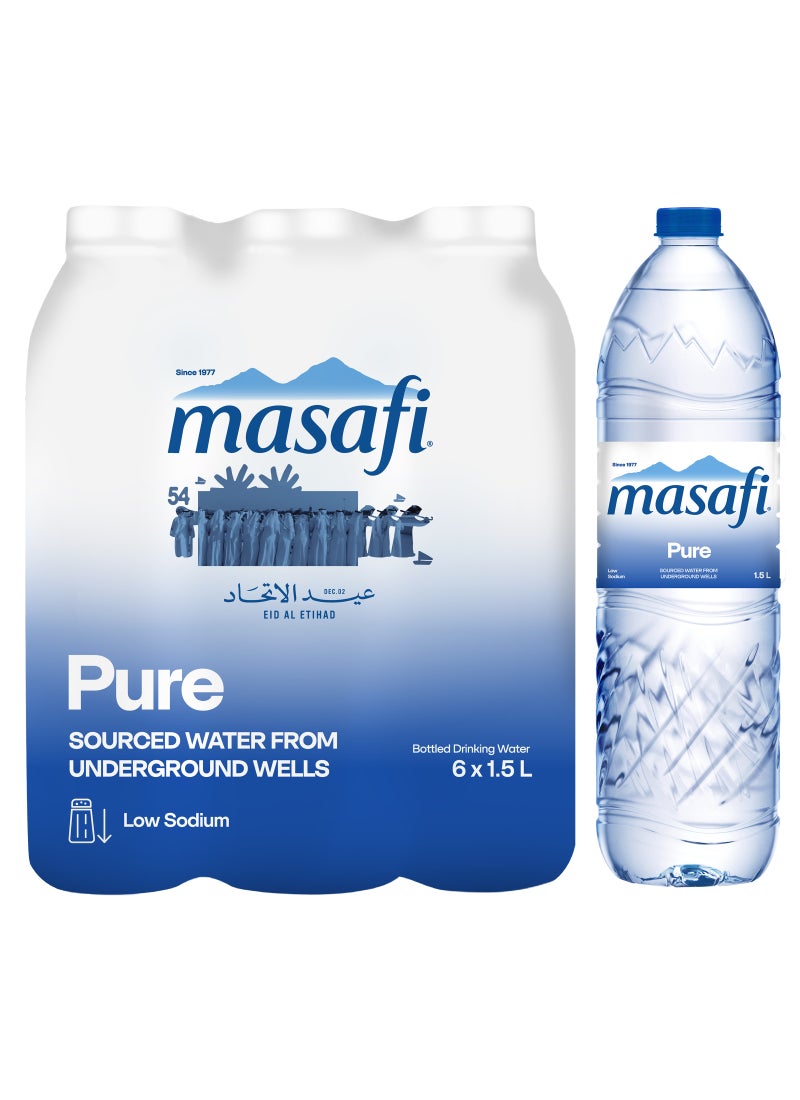 Masafi Pure Low Sodium Natural Water 1.5Liters Pack of 6 - Image 2