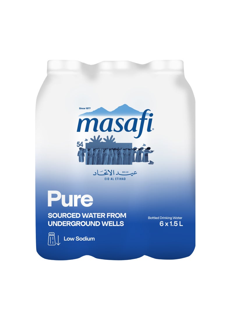 Masafi Pure Low Sodium Natural Water 1.5Liters Pack of 6 - Image 1