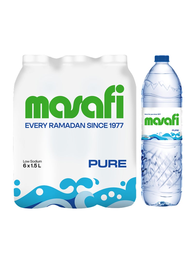 Masafi Pure Low Sodium Natural Water 1.5Liters Pack of 6 - Image 1