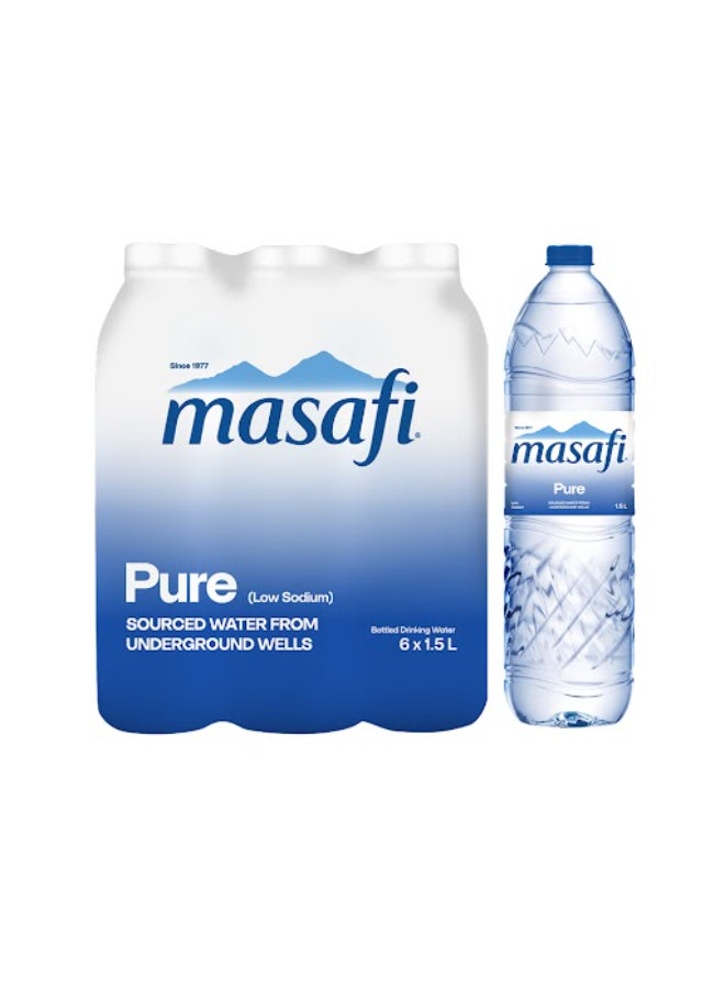 Masafi Pure Low Sodium Natural Water 1.5Liters Pack of 6 - Image 1