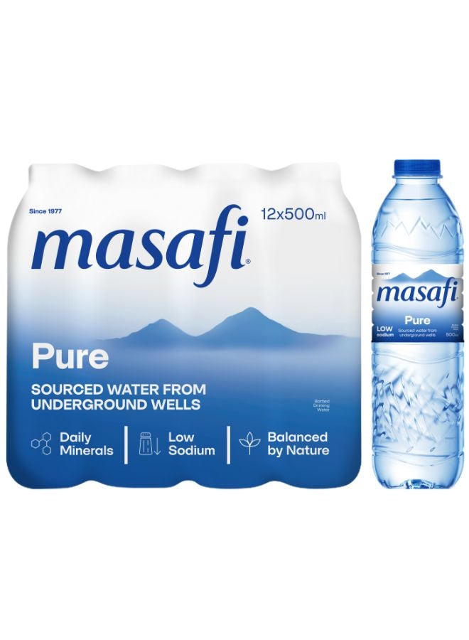 Masafi - Pure Low Sodium Natural Water 500ml Pack of 12 - Image 1