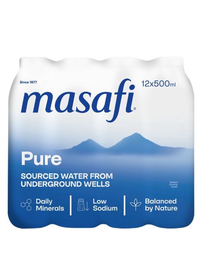 Masafi - Pure Low Sodium Natural Water 500ml Pack of 12 - Image 1