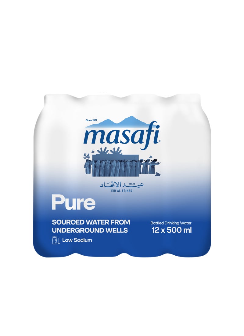 Masafi Pure Low Sodium Natural Water 500ml Pack of 12 - Image 1