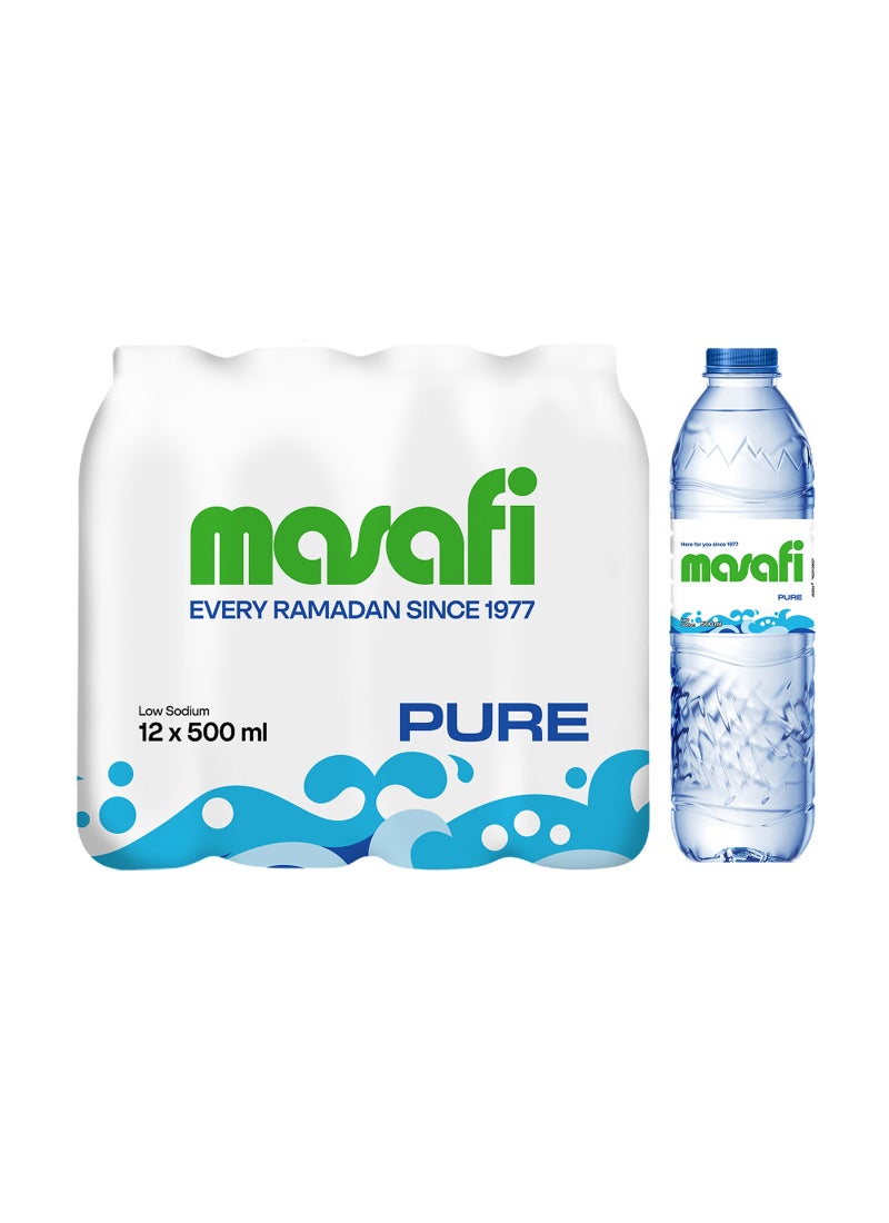 Masafi Pure Low Sodium Natural Water 500ml Pack of 12 - Image 1