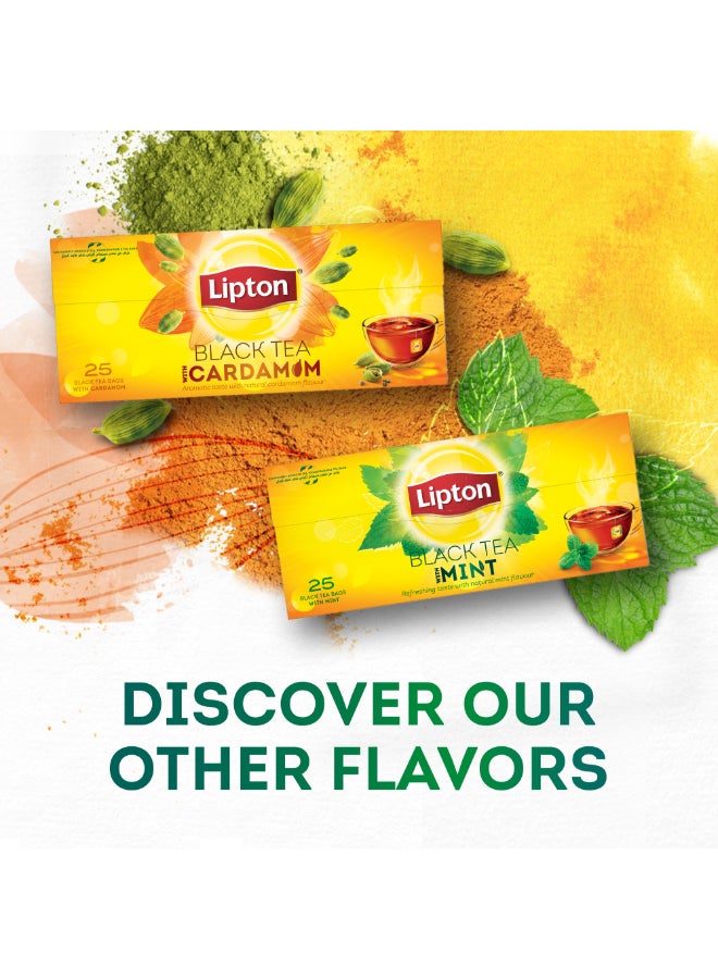 Lipton Flavoured Black Tea Mint, 25 Teabags  - Image 3
