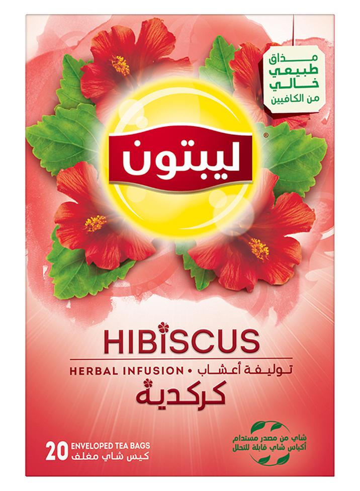 Lipton Herbal Infusion Tea Hibiscus 20 Teabags Puro 2grams Single - Image 1