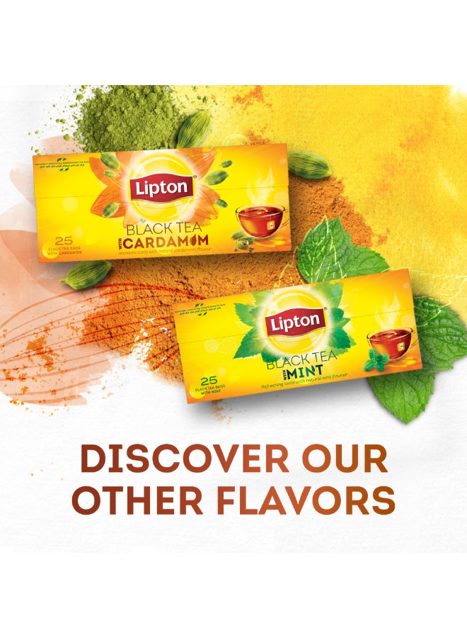 Lipton Flavoured Black Tea Cardamom 25 Teabags 50grams  - Image 3