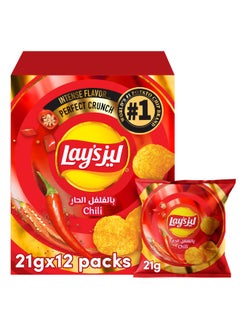 Lay's Chili Potato Chips 21grams Pack of 12  - Image 1