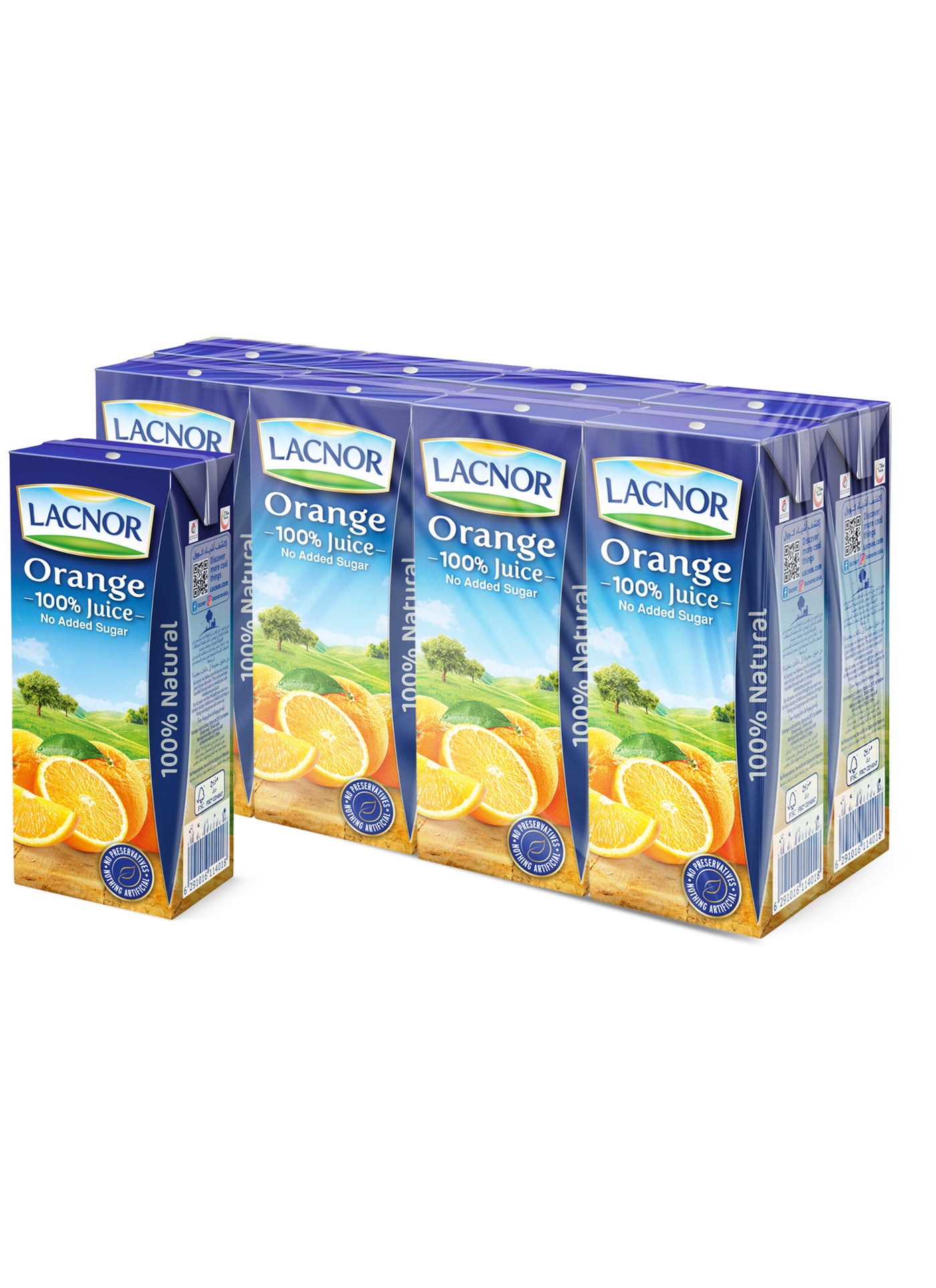 Lacnor Orange Juice 180ml Pack of 8