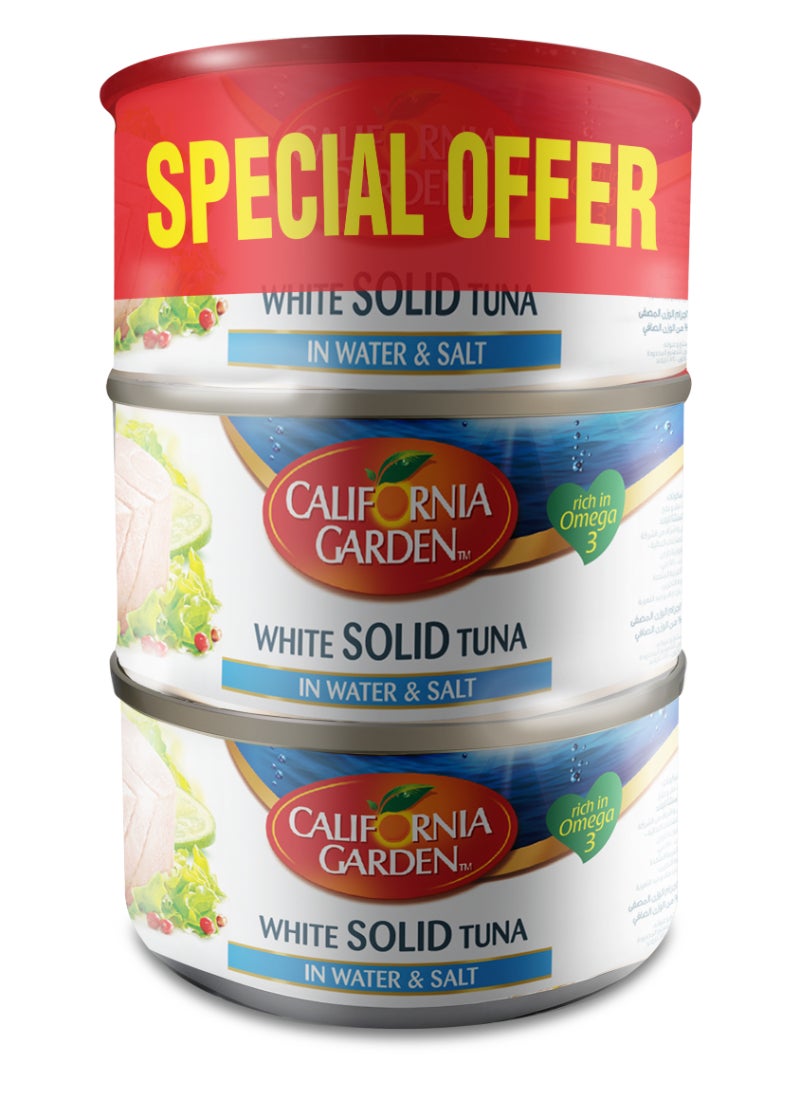 California Garden White Solid Tuna In Water And Salt 170grams Pack of 3  - Image 1