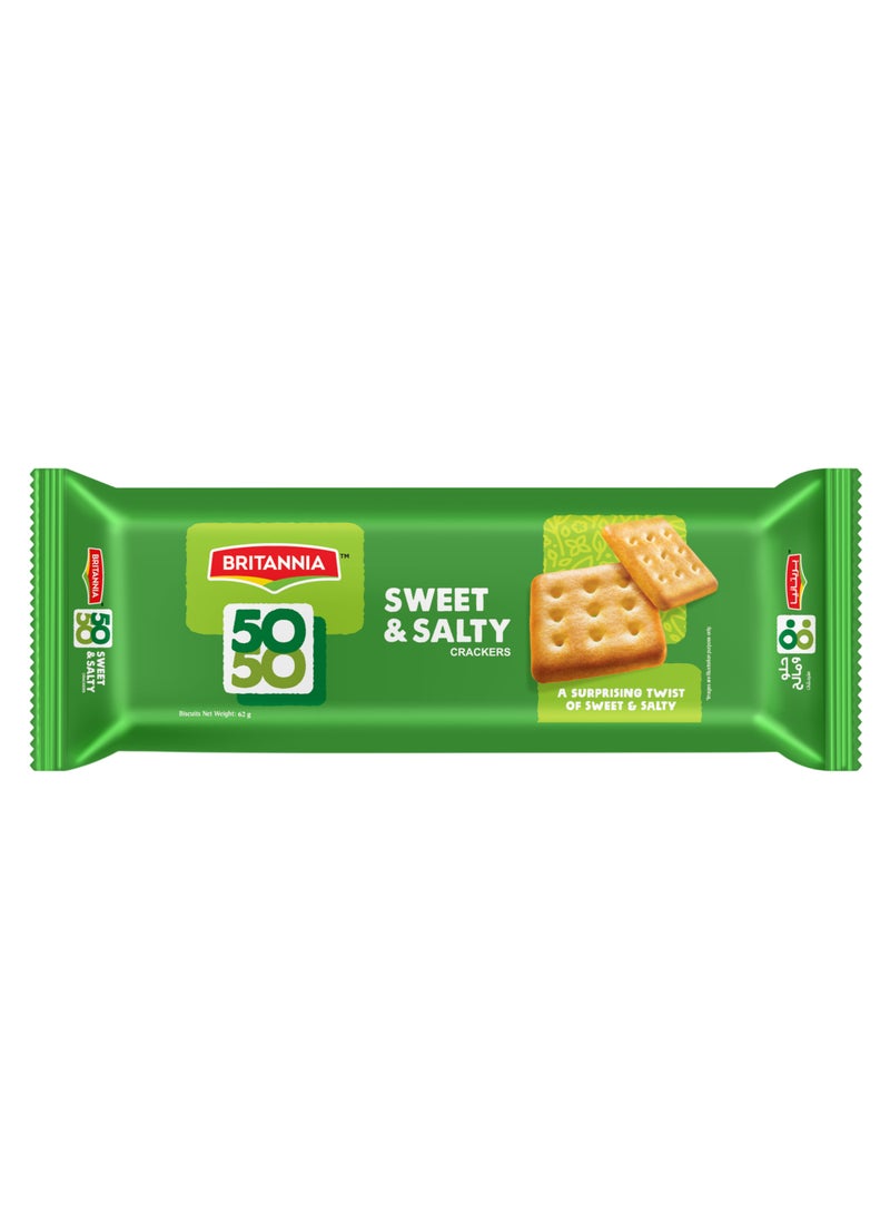 Britannia 50-50 Sweet and Salty Crackers 55grams - Image 1