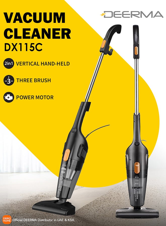 Deerma Portable Handheld Vacuum Cleaner, Multi-function Household Silent Strong Suction with HEPA Filter 1.2 L 600 W DX115C Black/Silver  - Image 1
