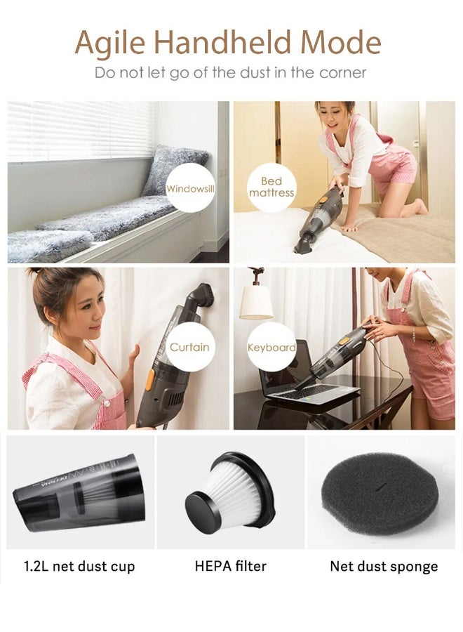 ديرما مكنسة كهربائية محمولة باليد 1.2 L 600 W DX115C أسود/فضي - Image 5