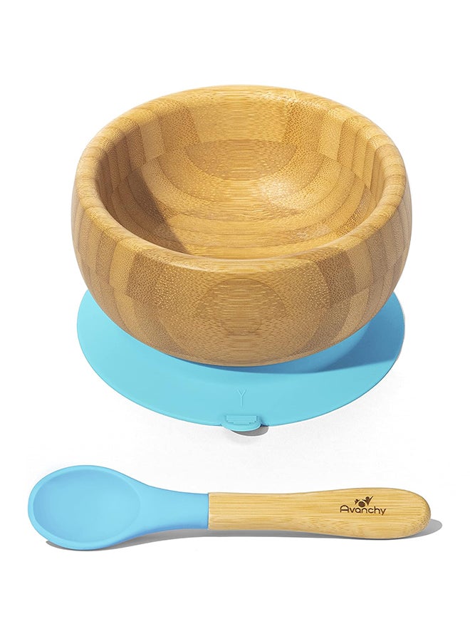 Avanchy Bamboo Suction Baby Bowl And Spoon Set - Image 1