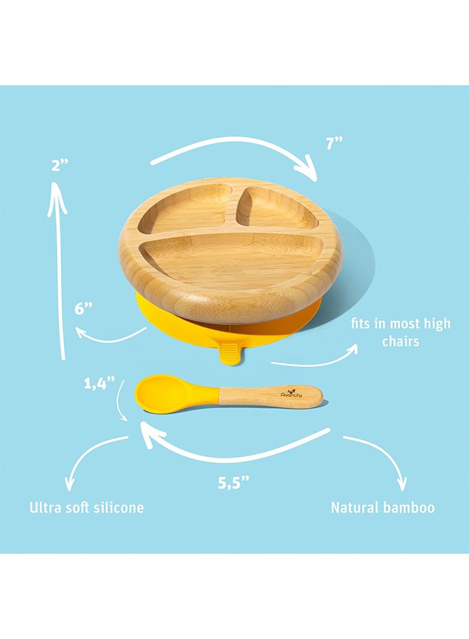 Bamboo Suction Classic Plate Spoon Set - pnsku/N25288716A/45/_/1717685086/8864dba0-a1c7-447c-a35f-070efcf486fc