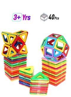 DreambuilderToy 40-Piece Magnetic Tiles Building Blocks Toy 40  - Image 1