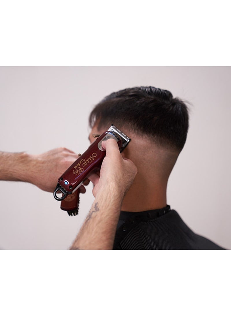 Wahl Professional 5 Star Magic Clip | Cord-Cordless | 8 premium Attachments | Staggertooth Blade | 3 Pin - GCC Maroon/Silver 0.8-2.5mm - Image 4