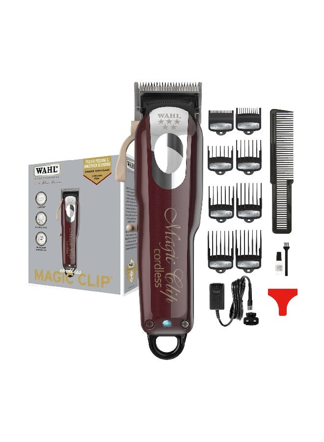 Wahl Professional 5 Star Magic Clip | Cord-Cordless | 8 premium Attachments | Staggertooth Blade | 3 Pin - GCC Maroon/Silver 0.5-1.2mm Maroon/Silver 0.5-1.2mm - Image 1
