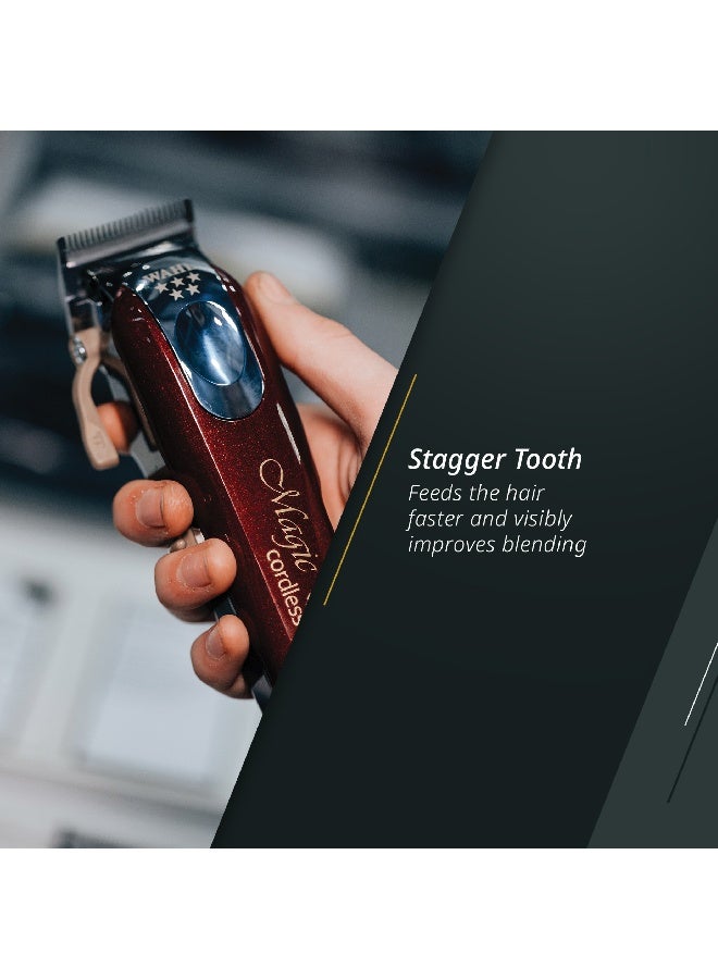 Wahl Professional 5 Star Magic Clip | Cord-Cordless | 8 premium Attachments | Staggertooth Blade | 3 Pin - GCC Maroon/Silver 0.5-1.2mm Maroon/Silver 0.5-1.2mm - Image 4