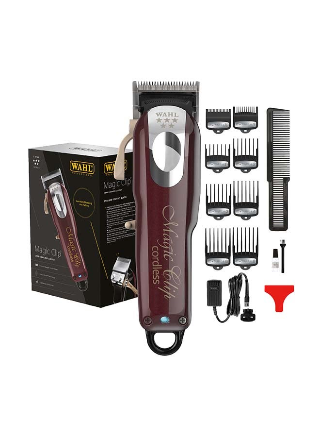 Wahl Professional 5 Star Magic Clip | Cord-Cordless | 8 premium Attachments | Staggertooth Blade | 3 Pin - GCC Maroon/Silver 0.5-1.2mm Maroon/Silver 0.5-1.2mm - Image 1