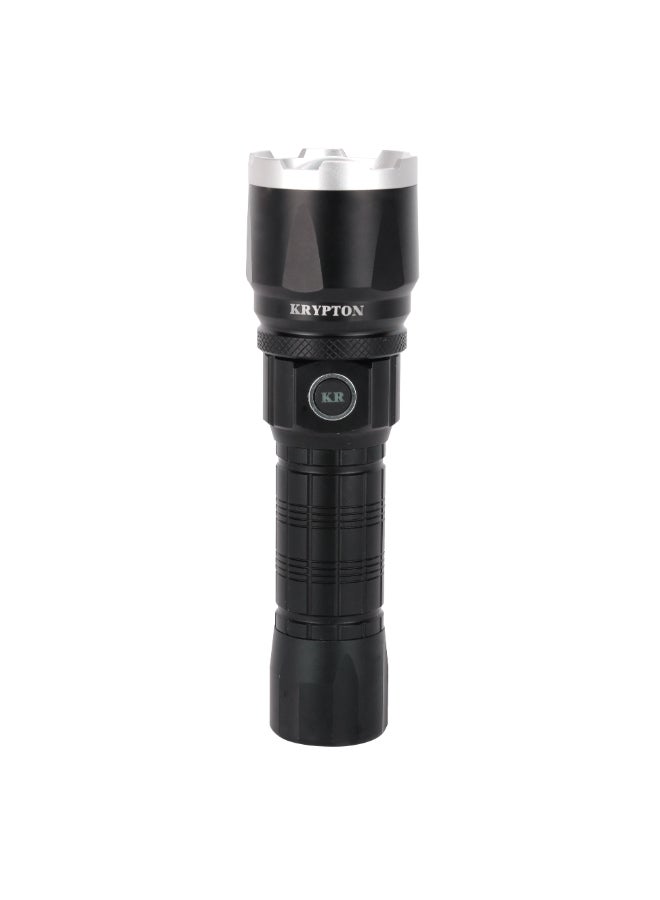 KRYPTON Rechargeable LED Flashlight, 2500 Lumens, 20W Power, 1000m Beam, 5000mAh Battery, 10H Runtime, Type-C Charging Black - Image 1